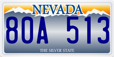 NV license plate 80A513