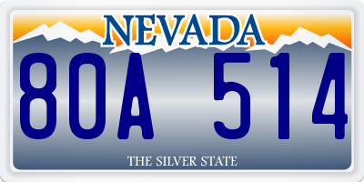 NV license plate 80A514