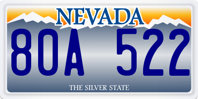 NV license plate 80A522