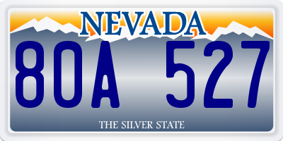 NV license plate 80A527