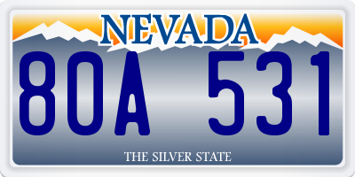 NV license plate 80A531