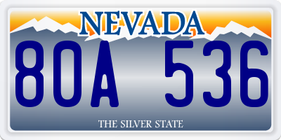 NV license plate 80A536