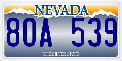 NV license plate 80A539