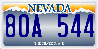 NV license plate 80A544