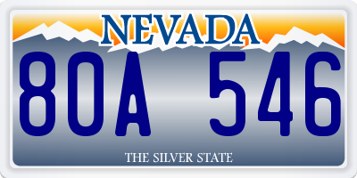 NV license plate 80A546