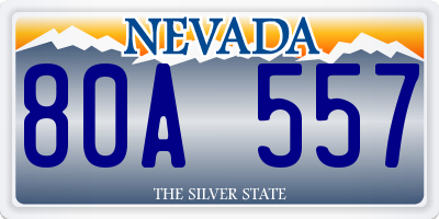 NV license plate 80A557