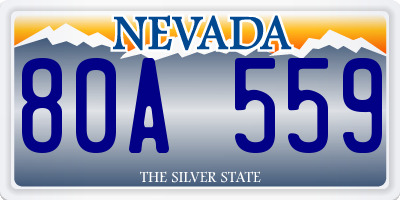 NV license plate 80A559