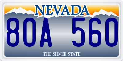 NV license plate 80A560