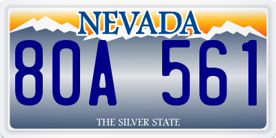 NV license plate 80A561