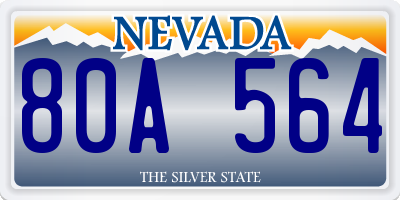 NV license plate 80A564