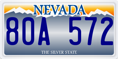 NV license plate 80A572