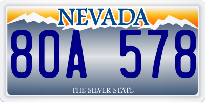 NV license plate 80A578