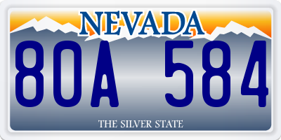 NV license plate 80A584