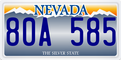 NV license plate 80A585