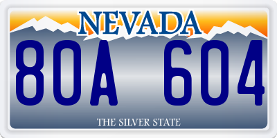 NV license plate 80A604