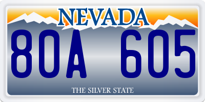 NV license plate 80A605