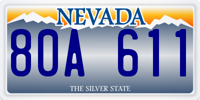 NV license plate 80A611