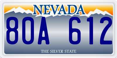 NV license plate 80A612