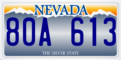 NV license plate 80A613