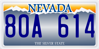 NV license plate 80A614