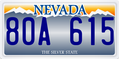 NV license plate 80A615