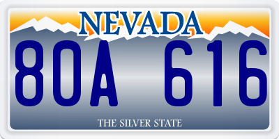 NV license plate 80A616