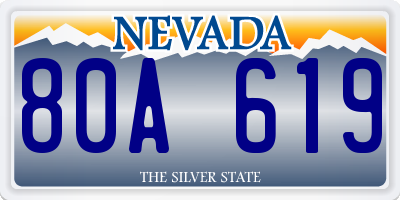 NV license plate 80A619