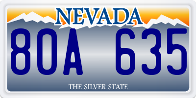 NV license plate 80A635