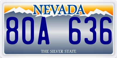NV license plate 80A636