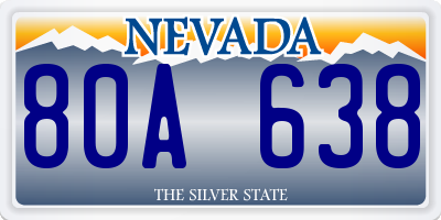 NV license plate 80A638