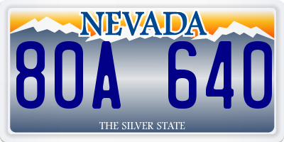 NV license plate 80A640