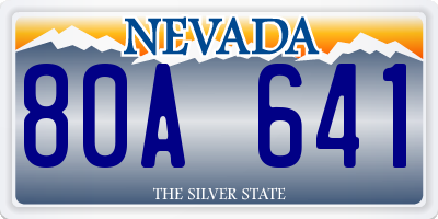 NV license plate 80A641