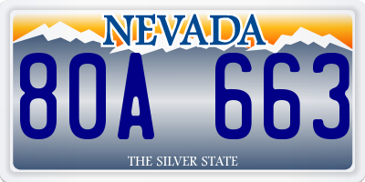 NV license plate 80A663