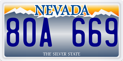 NV license plate 80A669