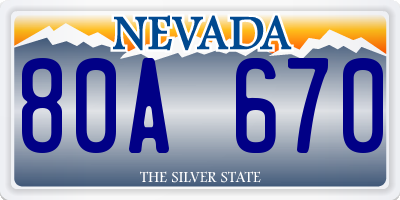 NV license plate 80A670