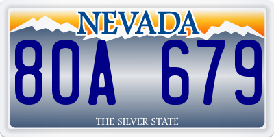 NV license plate 80A679