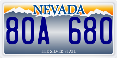 NV license plate 80A680
