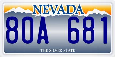 NV license plate 80A681
