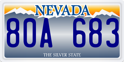 NV license plate 80A683