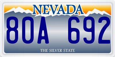 NV license plate 80A692