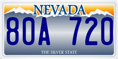 NV license plate 80A720