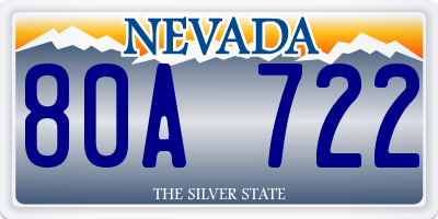 NV license plate 80A722