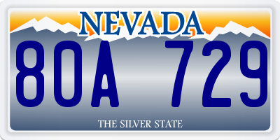 NV license plate 80A729