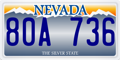 NV license plate 80A736