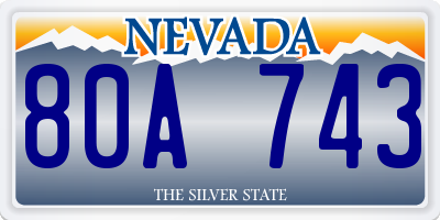 NV license plate 80A743