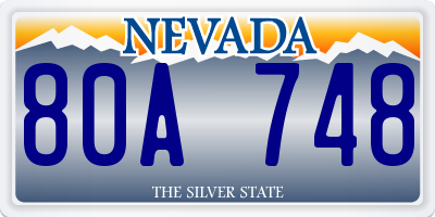 NV license plate 80A748