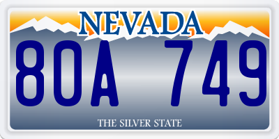 NV license plate 80A749