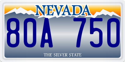 NV license plate 80A750