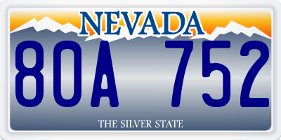 NV license plate 80A752