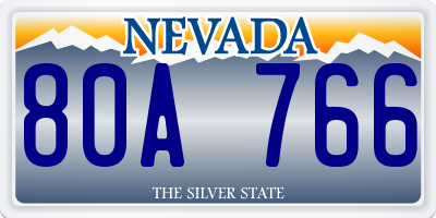 NV license plate 80A766